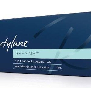 Description Reviews (0) Restylane Defyne (former product name: Emervel Deep) is suitable for correcting deep wrinkles or moderate loss of skin volume. This filler is suitable for use with deep expression lines (e.g. nasolabial folds) or doll wrinkles running off the corners of the mouth which can cause facial expression fatigue. By slightly lifting the corners of the mouth and gently smoothing out the wrinkles, the face appears more relaxed and friendlier. It consists of cross-linked hyaluronic acid produced by a species of bacteria and formulated to a concentration of 20 mg / ml with 3 mg / ml lidocaine hydrochloride as an anesthetic. Application of Restylane Defyne: Nasolabial folds (folds between the nose and the corner of the mouth) Puppet wrinkles (wrinkles between the corners of the mouth and chin) Valley of tears (dark circles) The package contains: 1 pre-filled syringe with 1 ml of the preparation 2 single-use sterile needles, size 23G Product for professional use only. By deciding to purchase, you declare that you are a doctor or cosmetologist trained in aesthetic medicine.